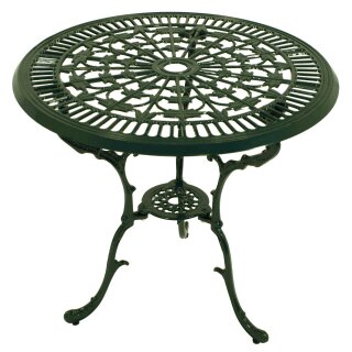 Gartentisch JUGENDSTIL, Ø 70 cm, Aluguss, Dunkelgrün, Rund