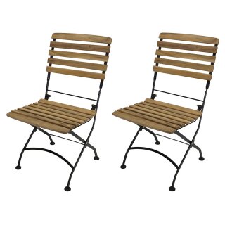 Gartenstuhl JAKARTA, Stahl/Teak-Holz, 2er Set