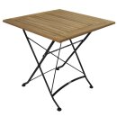 Gartentisch JAKARTA, 75 x 75 cm, Metall/Teak-Holz, klappbar