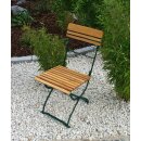 Gartenstuhl MÜNCHEN, Stahl/Robinien-Holz, Grün, 2er Set