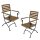 Gartenstuhl JAKARTA mit Armlehnen, Stahl/Teak-Holz, 2er Set