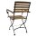 Gartenstuhl JAKARTA mit Armlehnen, Stahl/Teak-Holz, 2er Set