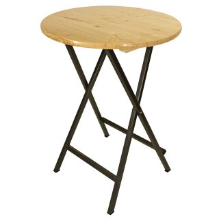 Stehtisch ZÜRICH, Ø 78 cm, Stahl/Massivholz, Rund, klappbar