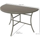 Wandtisch PALERMO halbrund 58x110cm, Stahl + Glas