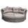 Relaxinsel MARBELLA, ALU/Halbrundgeflecht, Grau-Bicolor, Zierpolster & Rückenkissen: Taupe