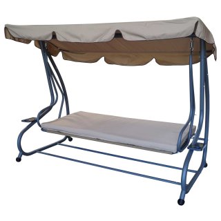 Hollywoodschaukel MIAMI 4-Sitzer grau/creme Lochnershop - Lochner Sho