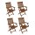 Klappstuhl TOBAGO mit Armlehnen, Akazien-Holz geölt, 4-er Set