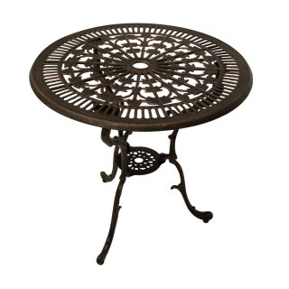 Gartentisch JUGENDSTIL, Ø 70 cm, Aluguss, Bronze Antik, Rund