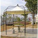 Pavillon MODENA 6-eckig, Stahl schwarz, Plane PVC-beschichtet écru