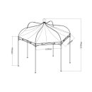 Pavillon MODENA 6-eckig, Stahl schwarz, Plane PVC-beschichtet écru