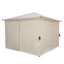 Pavillon VENEZIA 3 x 3 Meter, Stahl schwarz, Plane PVC-beschichtet ECRU