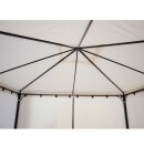 Pavillon VENEZIA 3 x 3 Meter, Stahl schwarz, Plane PVC-beschichtet ECRU