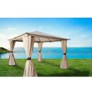 Pavillon VENEZIA 3 x 3 Meter, Stahl schwarz, Plane PVC-beschichtet ECRU