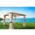 Pavillon VENEZIA 3 x 3 Meter, Stahl schwarz, Plane PVC-beschichtet ECRU