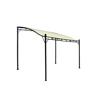 Anbaupavillon MANTOVA 3 x 2,5 Meter, Stahl dunkel, Plane PVC-beschichtet écru