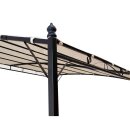 Anbaupavillon MANTOVA 3 x 2,5 Meter, Stahl dunkel, Plane PVC-beschichtet écru