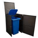Mülltonnenbox Groß, 76 x 78 x 123 cm, Stahl/Poylrattan, Mocca,  für Tonnen bis 240 Liter